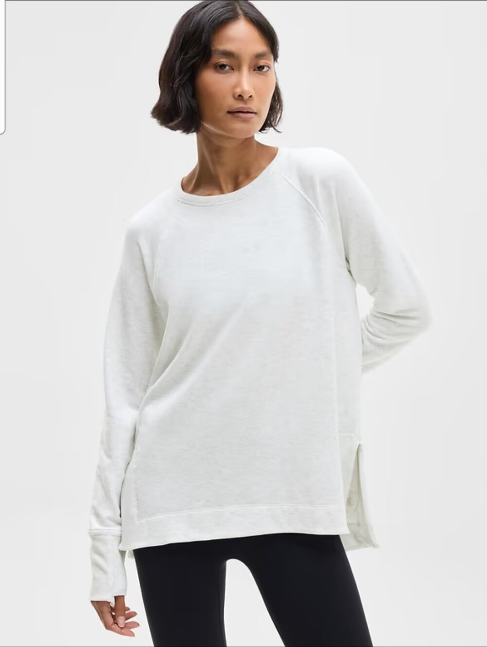 Athleta Coaster Luxe Recover Sweatshirt Fog Gray Heather L Large